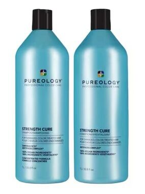 Pureology Strength Cure Shampoo & Conditioner Liter Duo Set 33.8 oz BRAND NEW!